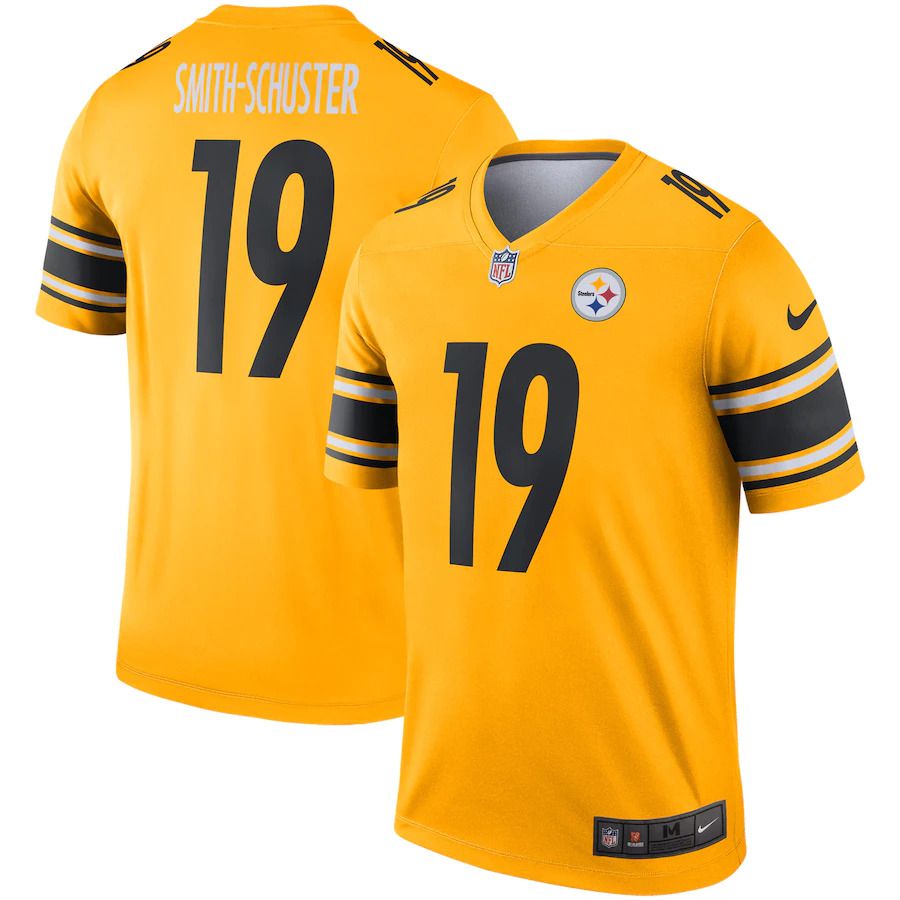 Men Pittsburgh Steelers 19 JuJu Smith-Schuster Nike Gold Inverted Legend NFL Jersey